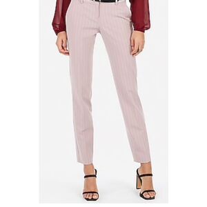 Express Editor Barely Boot Low Rise Pink & White Pinstripe Pants Sz 10 #758